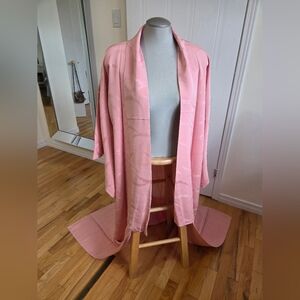 Elegant 100% Silk Pink Kimono Robe